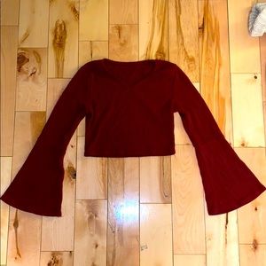 Sexy long sleeve crop top